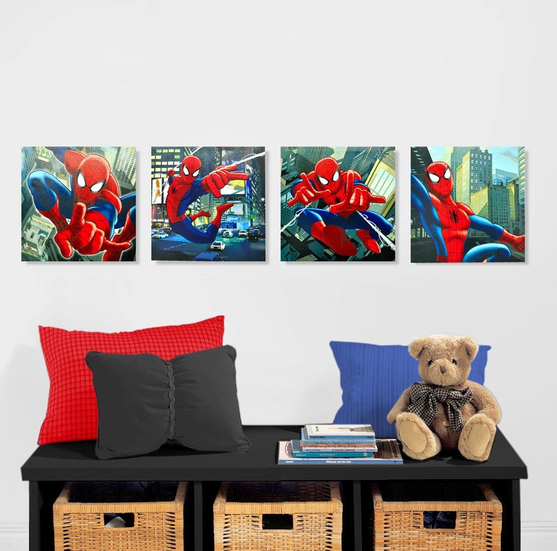 Idea Nuova Marvel Spider-Man Canvas Wall Art (4-Piece) - Image 2