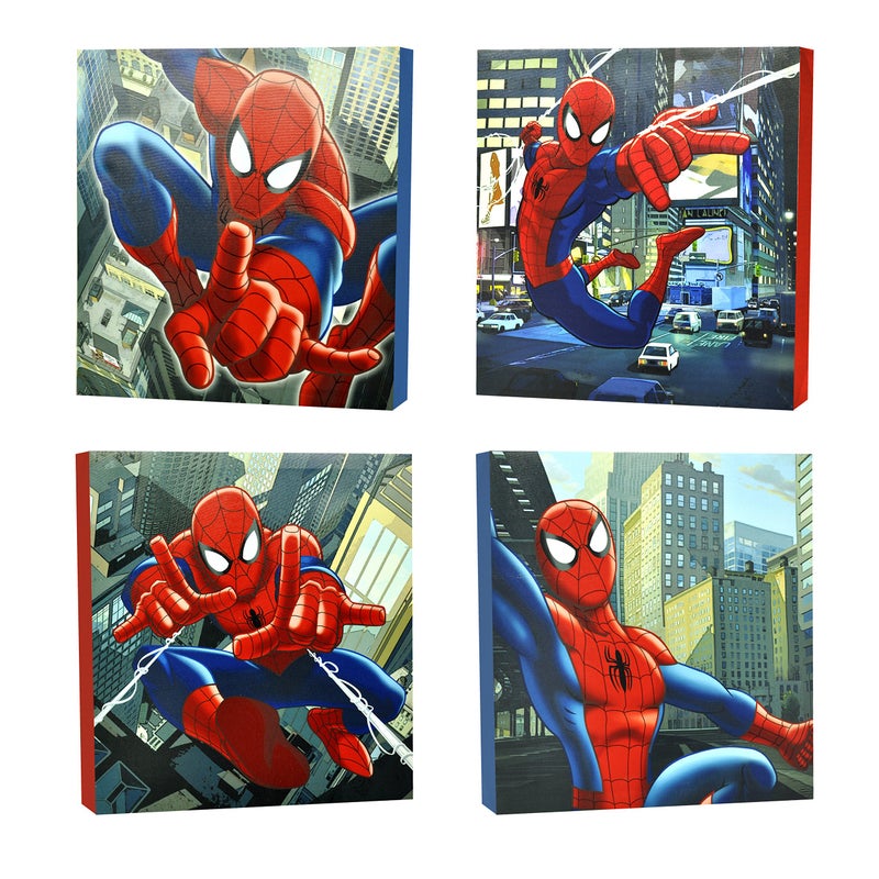 Idea Nuova Marvel Spider-Man Canvas Wall Art (4-Piece) - Image 1