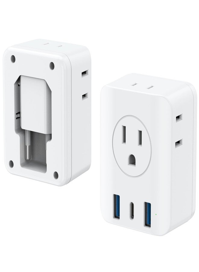 olcorife 2 Pack European Travel Plug Adapter, Foldable International Power Adapter with 4 Outlets 3 USB Ports, Type C Plug Adapter for US to Europe, Italy Spain Iceland France Germany - Image 1