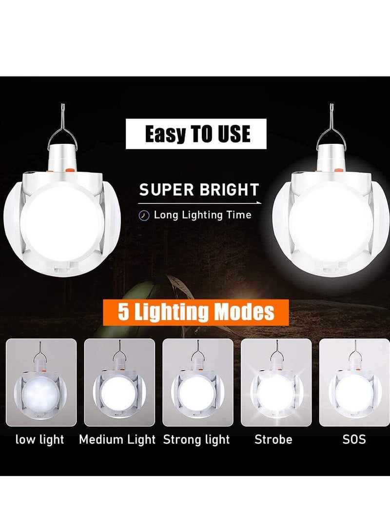 Ultimate Portable LED Lamp - Dual-Powered (Solar  USB) Rechargeable, Ultra-Compact Foldable Design with Real-Time Power Display - Ideal for Outdoor Enthusiasts and Reliable Emergency Lighting  - Image 3