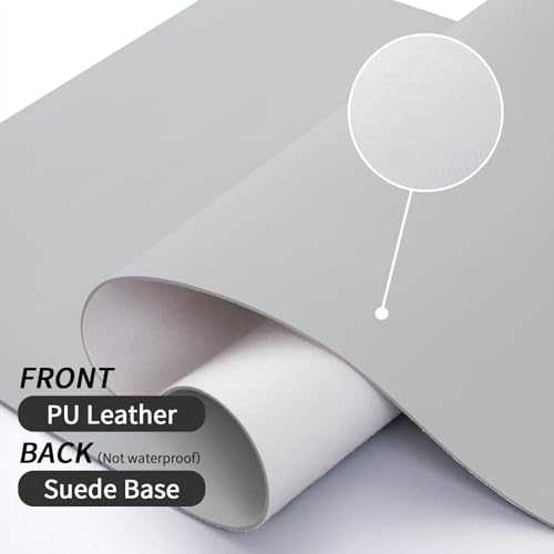 Bloss Leather Desk Pad and Keyboard Wrist Rest, Large Mouse Pad + Keyboard Pad+Mouse Wrist Support, Non-Slip Desk Mat Protector for Office, Home(31.5×15.7 Inches, Light Grey) - Image 4