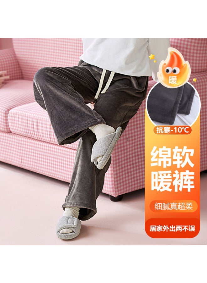 Milk Velvet Pajamas  New Cartoon Thickeneded Kidsren's Winter Coral Velvet Sweet And Cute Loose Pants For Girls