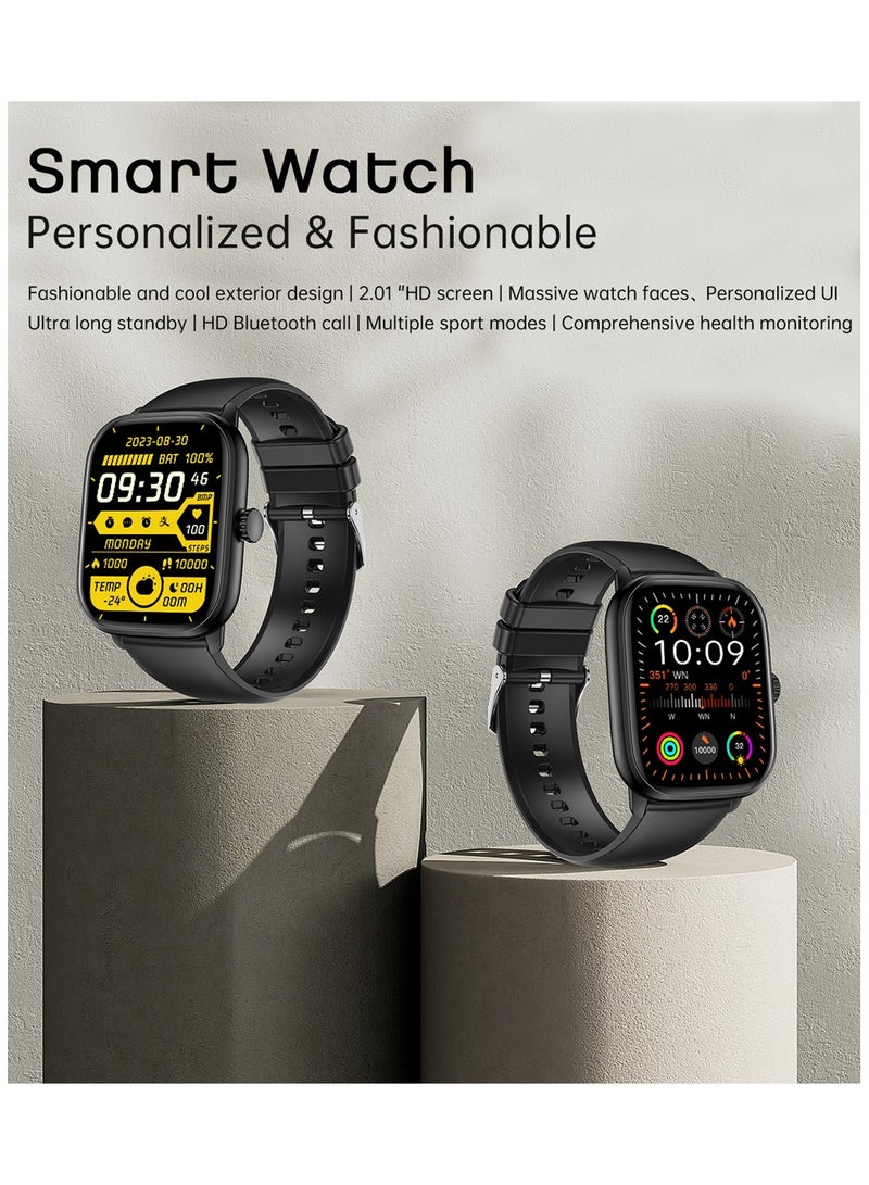 AROAQ Y80 Smart Watch Bluetooth Answer Read Music Smart Watches For Men 2.01" Full Dial Fitness Waterproof Smart Watch - Image 5