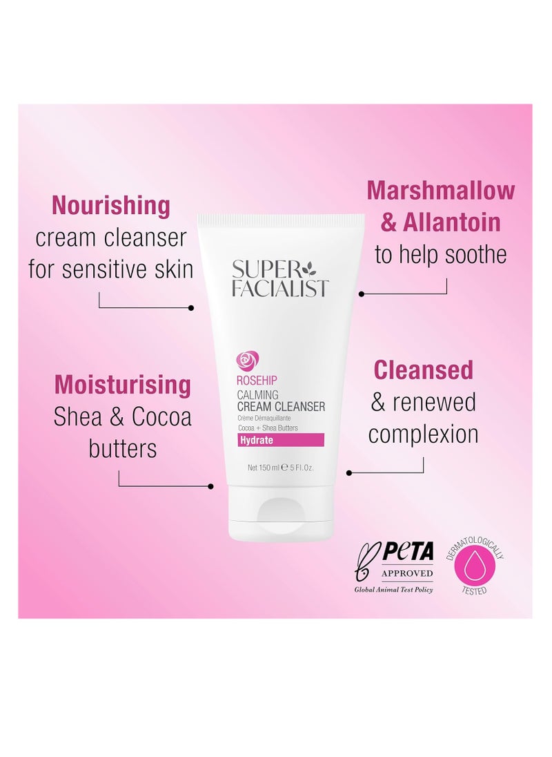 SUPER FACIALIST Super Facialist Rosehip Calming Creamy Cleanser - Hydrates & Restores Natural PH Balance 1 x 150ml  - Image 2