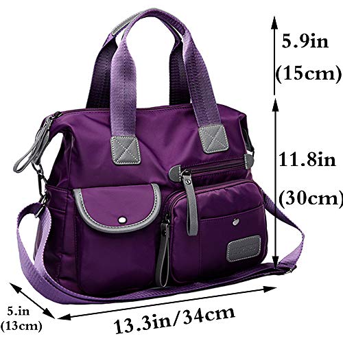 FiveloveTwo Women Ladies Multipocket Nylon Hobo Top-handle Bags Shoulder Crossbody Bag Totes Satchels Handbags and Purses… - Image 2