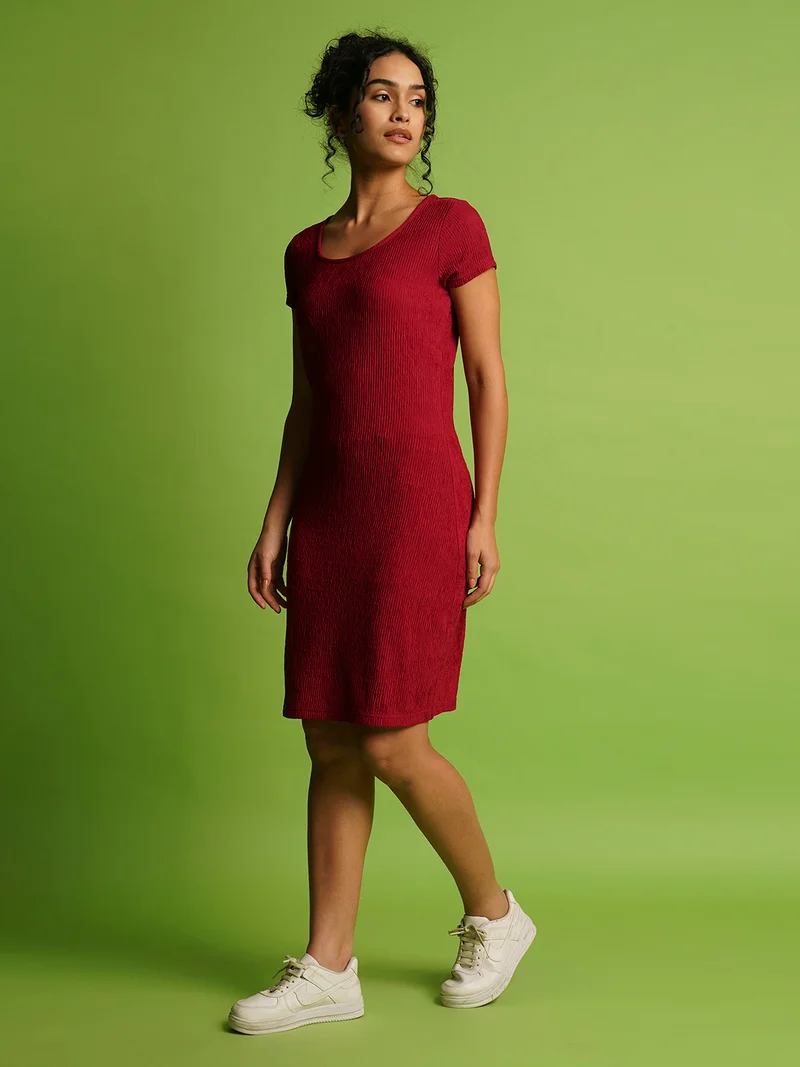 globus Women Round Neck Bodycon Dress