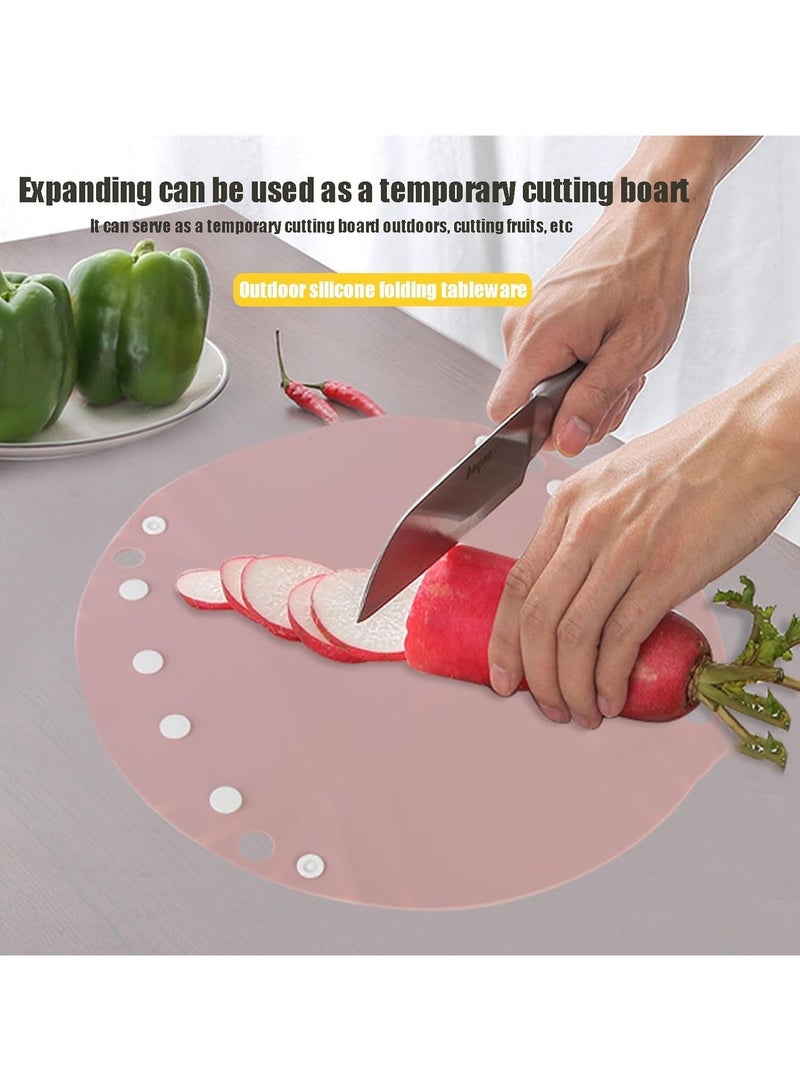 عام وعاء قابل للطي، وعاء سيليكون مخيم قابل للتخصيص وشكل متنقل، يطوى إلى وعاء أو طبق أو كوب، يوفر مساحة أساسيات التخييم - Image 3