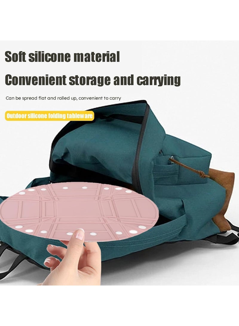 عام وعاء قابل للطي، وعاء سيليكون مخيم قابل للتخصيص وشكل متنقل، يطوى إلى وعاء أو طبق أو كوب، يوفر مساحة أساسيات التخييم - Image 5
