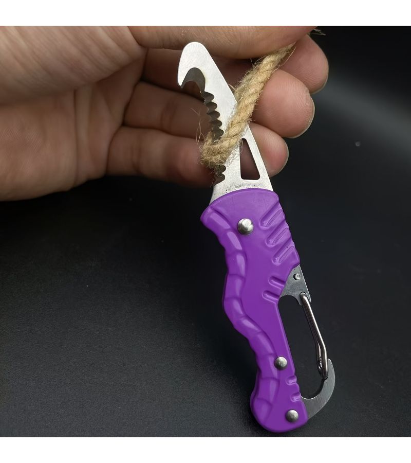 Green MultiPurpose Serrated Hook Tool for Unboxing Cutting Rescue Rope - Image 3