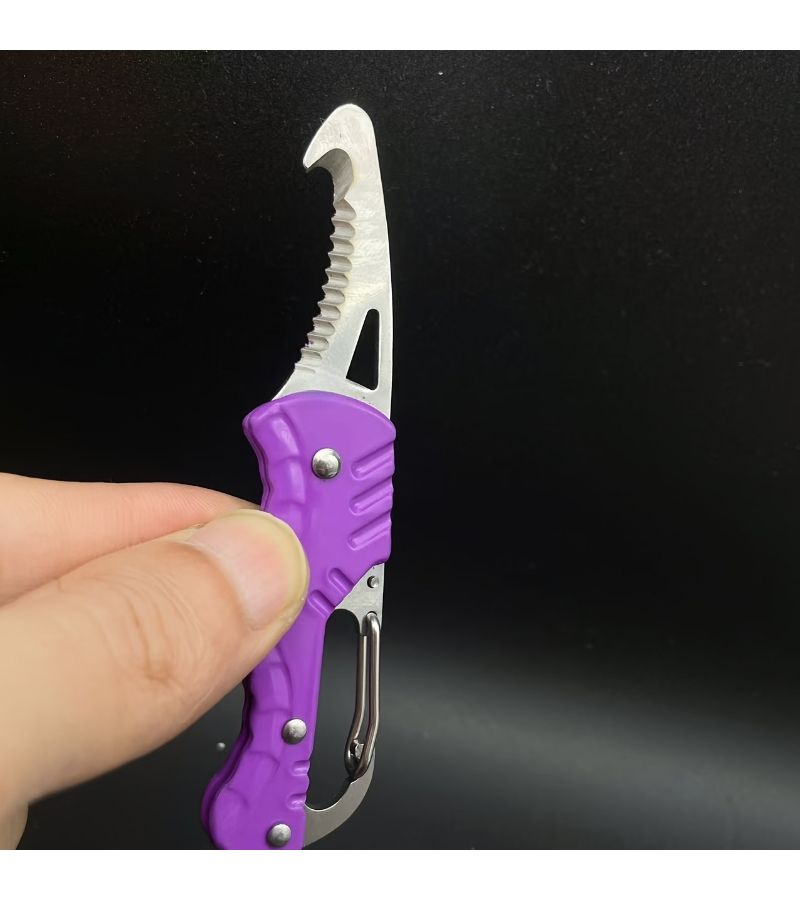Green MultiPurpose Serrated Hook Tool for Unboxing Cutting Rescue Rope - Image 4