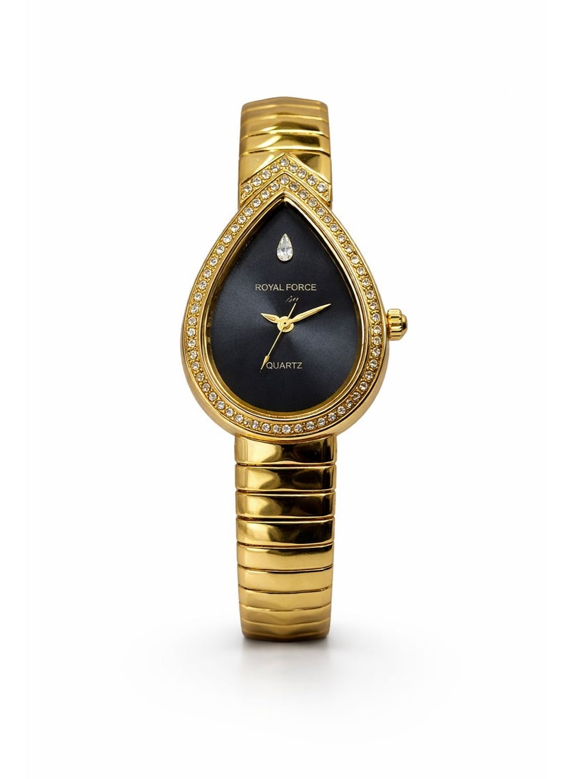Royal Force LUMINARA RF014L Women’s Luxury Quartz Watch Gold Strap Teardrop Dial Crystal Stone Elegant Ladies Wristwatch - Image 4