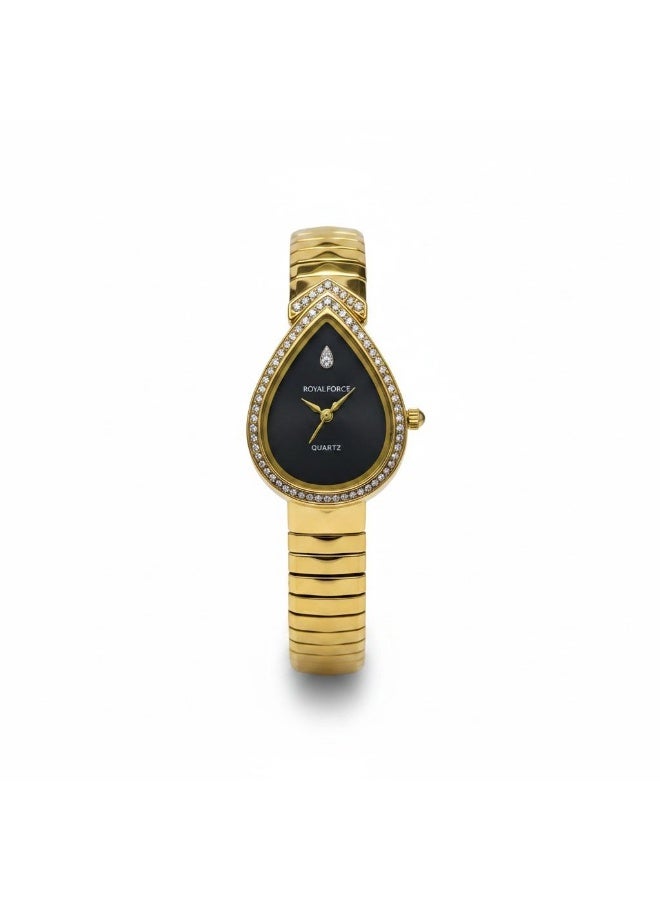 Royal Force LUMINARA RF014L Women’s Luxury Quartz Watch Gold Strap Teardrop Dial Crystal Stone Elegant Ladies Wristwatch - Image 1
