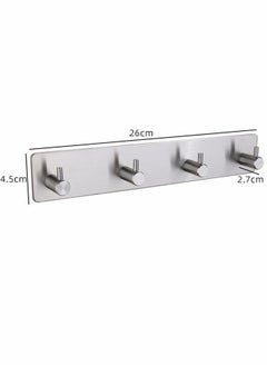HomarKet 4 Hooks Self Adhesive Stainless Steel Hooks Wall Mounted Heavy Duty Hanger Key Rack Towel Hooks for Bathroom Living Room and Kitchen  - Image 3