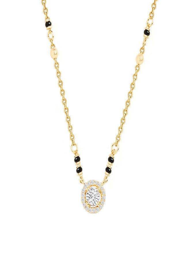 MINUTIAE Gold-Plated Artificial Stones and Beads Mangalsutra for Women's & Girls MNT0403RDD_G - Image 1