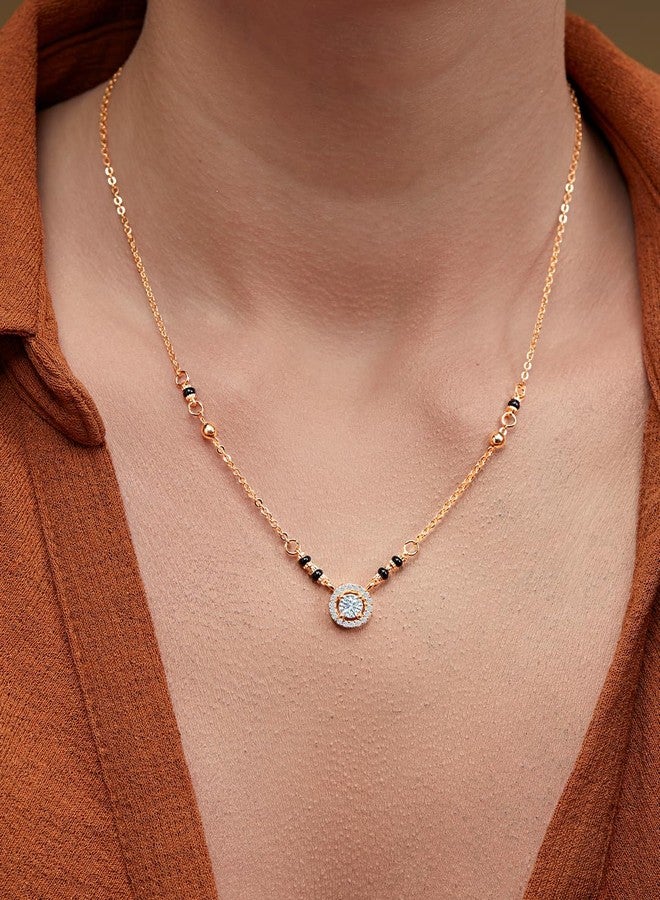 MINUTIAE Gold-Plated Artificial Stones and Beads Mangalsutra for Women's & Girls MNT0403RDD_G - Image 2