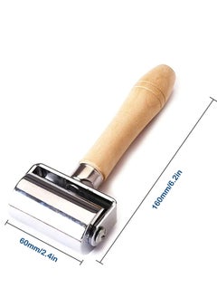 Excefore Leather Press Edge Roller Carbon Steel 60mm Leather Edge Creaser Leather Craft Wooden Handle Leather Edge Roller Tool  - Image 5