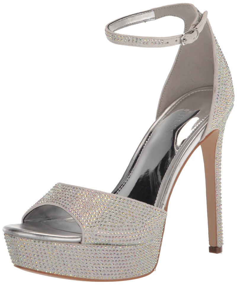 GUESS صندل كعب عالي للنساء من غيس CADLY، لمسة فضية 040، 8.5 - Image 5