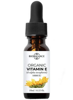Organic Vitamin E Dalpha Tocopherol 10000 Iu Derived Form Organic Sunflower Oil 100% Pure & Undiluted Soy/Gluten/Gmo Free Glass Bottle 10Ml