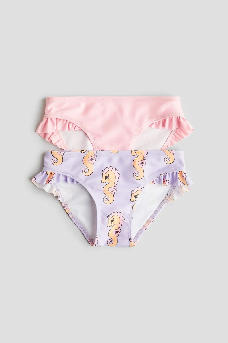 H&M 2-Pack Flounce -Trimmed Bikini Bottoms