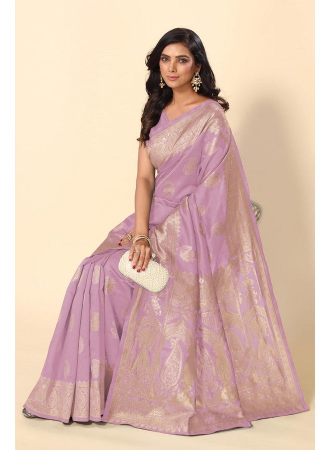 Subham Women's Silk Cotton Banarasi Soft Saree with Blouse Piece | Jacquard Design Kanjivaram Sarees | Golden Zari (46122 - Light Pink, Golden) - Image 2