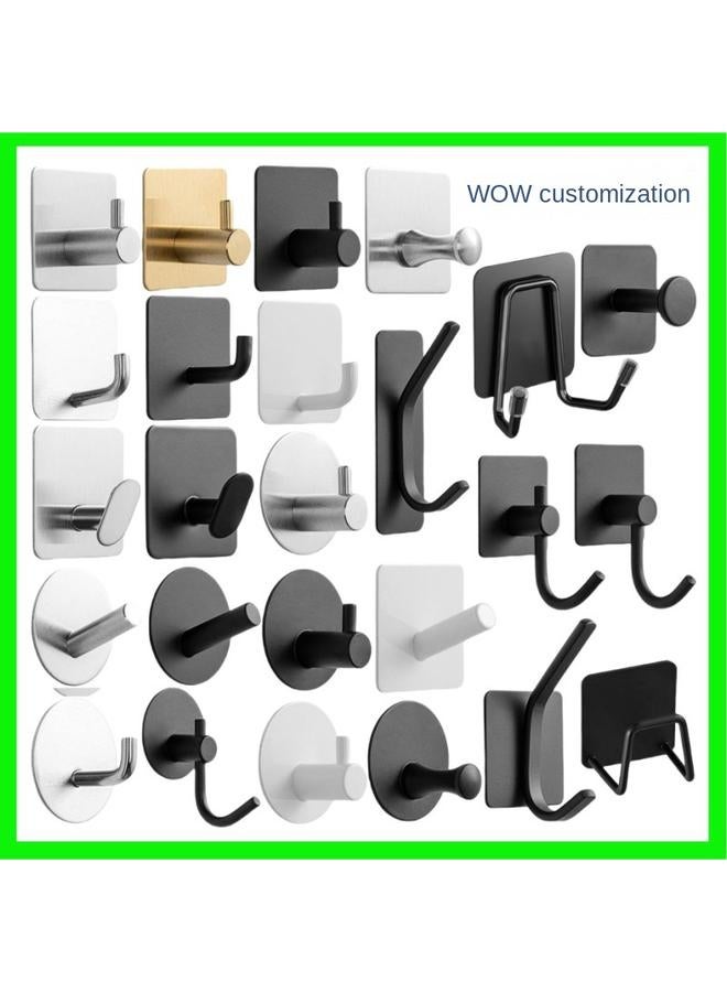 Bluejw Customized 304 Stainless Steel Hook Bathroom Non-perforated Paste Hook Strong Single Hook Adhesive Hook Hook - Image 2