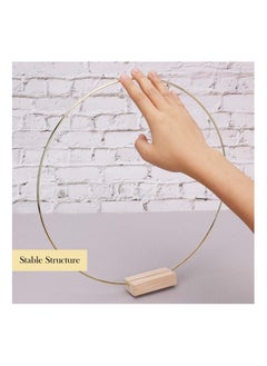 Y&D 8+8 PCS 12 Inch Metal Floral Hoop Centerpiece for Table, Wreath Ring with 10 Place Card Holders, Table Decorations  - Image 5