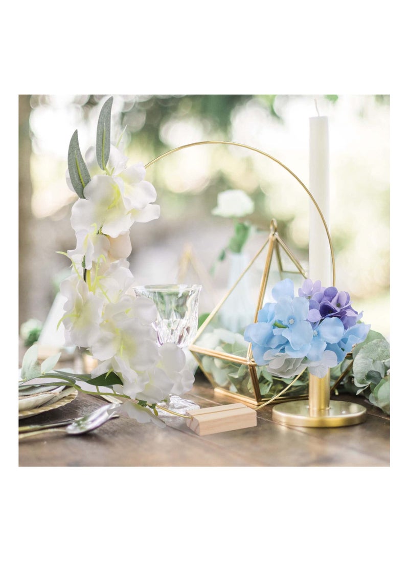 Y&D 8+8 PCS 12 Inch Metal Floral Hoop Centerpiece for Table, Wreath Ring with 10 Place Card Holders, Table Decorations  - Image 2