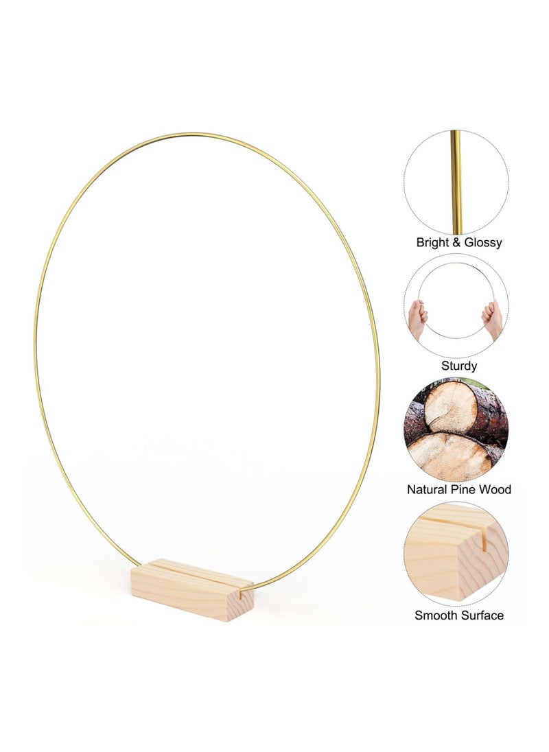 Y&D 8+8 PCS 12 Inch Metal Floral Hoop Centerpiece for Table, Wreath Ring with 10 Place Card Holders, Table Decorations  - Image 4