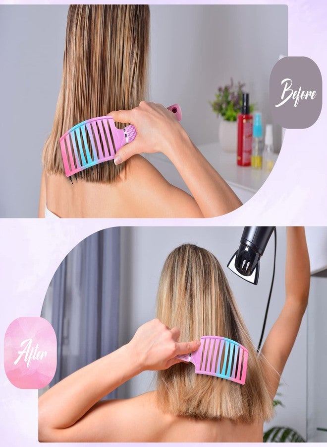 Bsisme Boar Bristle Hair Brush Curved Vented Detangler Brush Faster Blow Drying, Paddle Detangling Brush for Women Men Kids Wet Dry Long Curly Thick Straight Hair, Make Hair Shiny and Healthier(Purple+Green) - Image 4