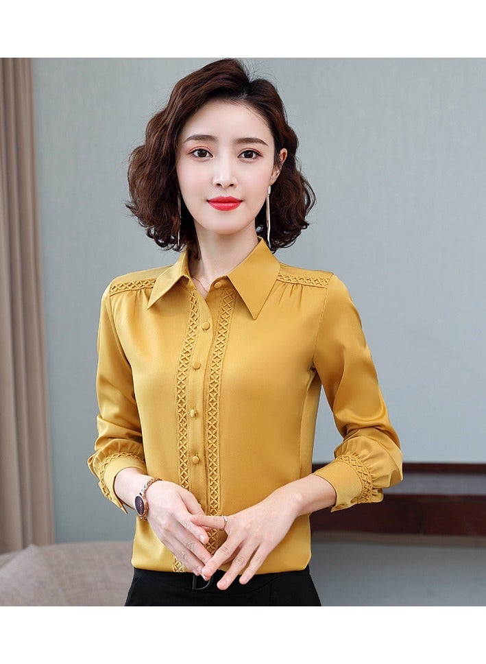 Shougu New Temperament Solid Color Shirt Women's Long Sleeved Shirt  - Image 1