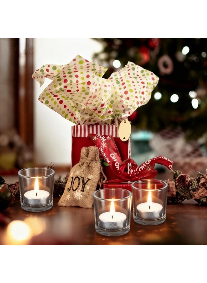 SKYLINK 12Pack Glass Votive Candle Holders, Clear Tealight Candle Holders Thick Base Candle Cups for Weddings, Table Centerpieces, Home Decor & DIY Candles - Image 5