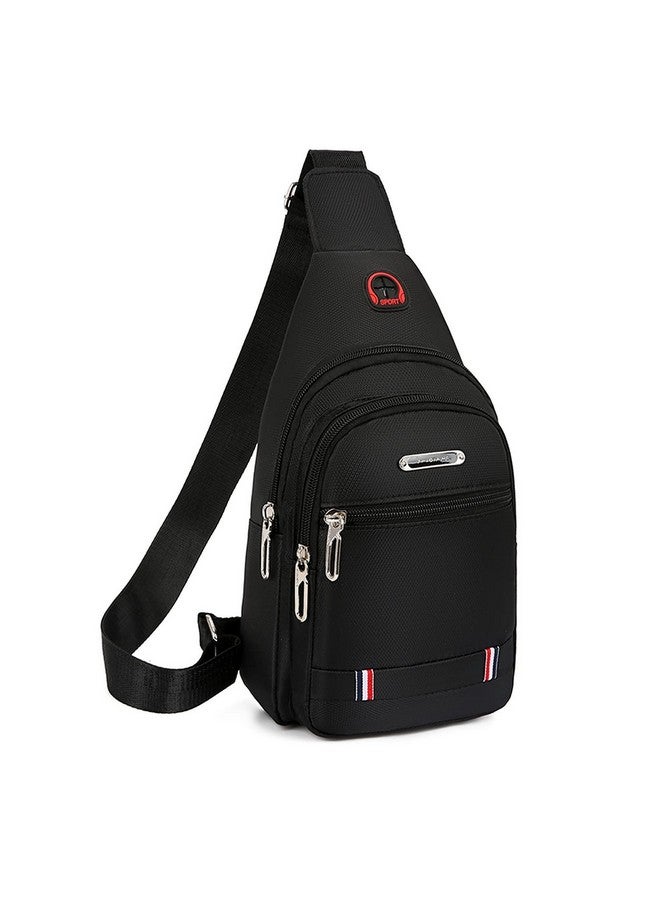 wolpin wolpin Waterproof Oxford cloth Messenger Bag Sling Bag for Men & Women Crossbody Small Shoulder Chest Anti Theft Travel Personal Pocket Bag Casual Backpack (Black) - Image 1