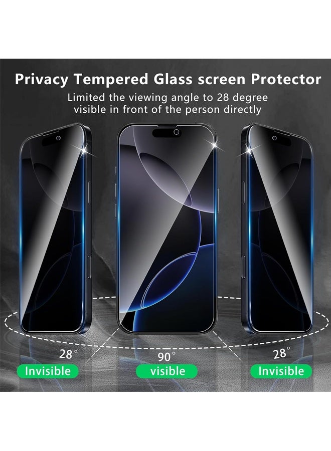 3 Pack Privacy Screen Protector Designed for iPhone 16 Pro Max, Full Coverage Anti-Spy Tempered Glass Film, 9H Hardness, Anti-Fingerprint ,Bubble Free - Image 5