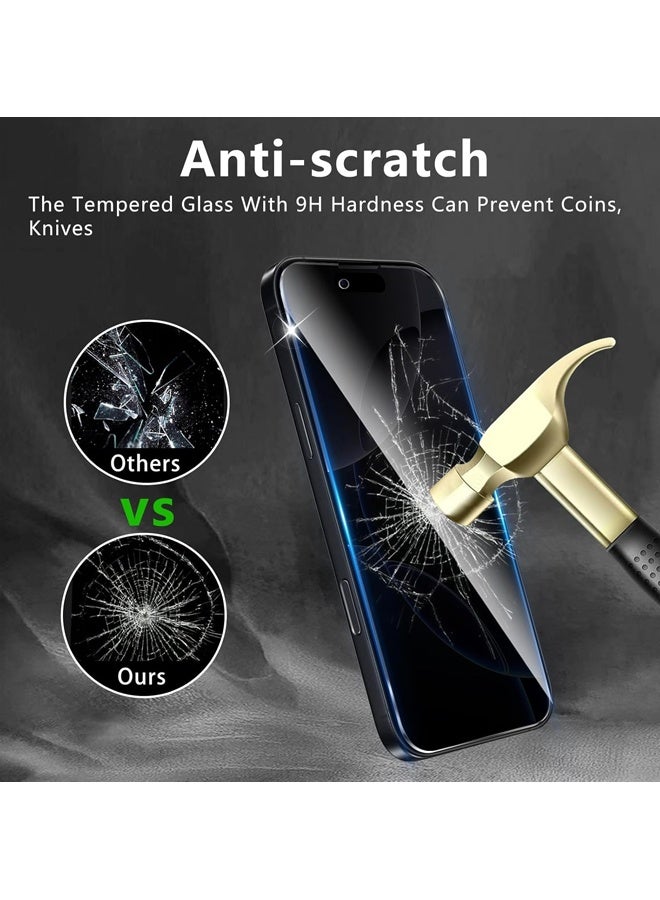 3 Pack Privacy Screen Protector Designed for iPhone 16 Pro Max, Full Coverage Anti-Spy Tempered Glass Film, 9H Hardness, Anti-Fingerprint ,Bubble Free - Image 3