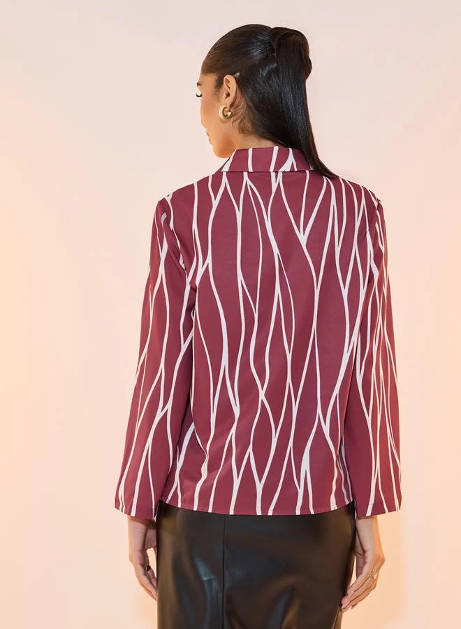 Take Two Abstract Print Long Sleeves Shirts