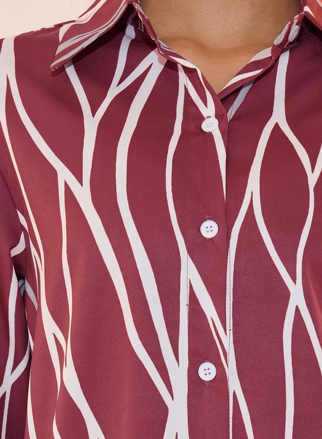 Take Two Abstract Print Long Sleeves Shirts