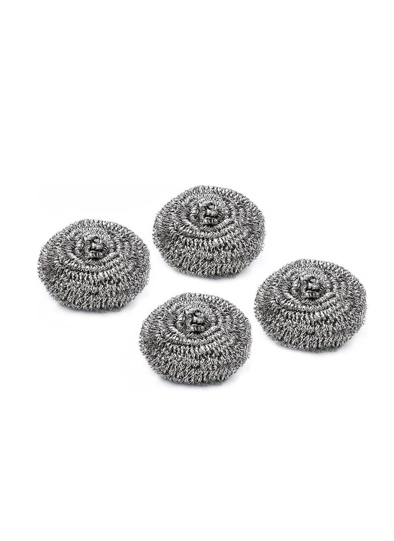 ECVV ECVV 4Pcs Stainless Steel Metal Spiral Scrub Sponge,Ideal for Cast Iron Pans, Powerful Scrubbing,Hard cleaning, Kitchen sponge,Scrub, Kitchen, Garage, Outdoor  - Image 1
