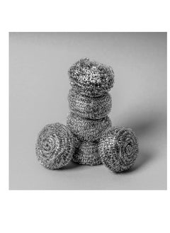 ECVV ECVV 4Pcs Stainless Steel Metal Spiral Scrub Sponge,Ideal for Cast Iron Pans, Powerful Scrubbing,Hard cleaning, Kitchen sponge,Scrub, Kitchen, Garage, Outdoor  - Image 3