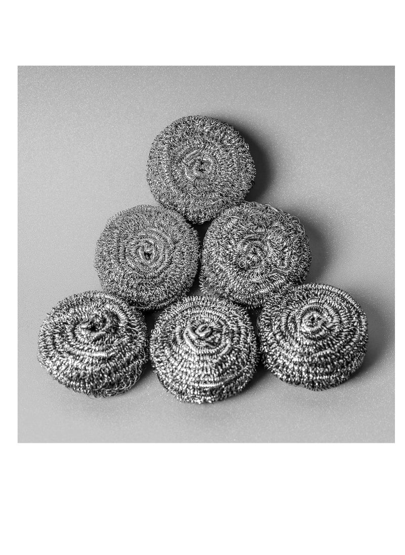 ECVV ECVV 4Pcs Stainless Steel Metal Spiral Scrub Sponge,Ideal for Cast Iron Pans, Powerful Scrubbing,Hard cleaning, Kitchen sponge,Scrub, Kitchen, Garage, Outdoor  - Image 4