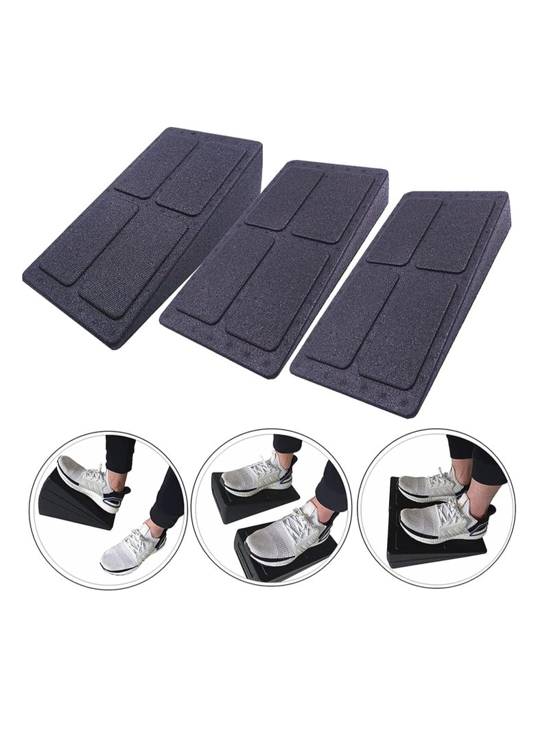 اسم المحتوى ناريلا كتلة إسفين القرفصاء، 3 قطع من لوح مائل لشد الساق، مكعبات رفع الساق من إسفنج اليوجا قابلة للتعديل للعلاج الطبيعي وتمارين الساق والكاحل والقدم - Image 2