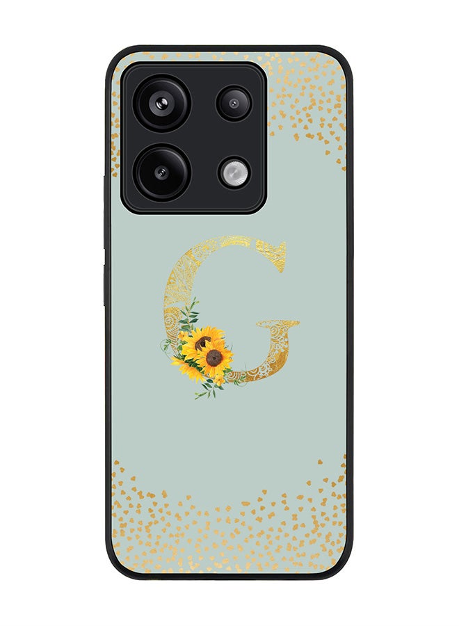 Stylizedd Rugged Case for Xiaomi Redmi Note 13 Pro 5G Case Cover- Custom Monogram Initial Letter Mandala Floral Pattern Alphabet - G(Light Grey) - Image 1