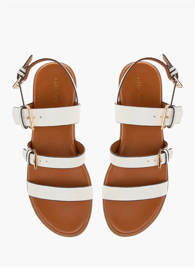 سيليست Women's Strap Detail Sandals with Buckle Closure