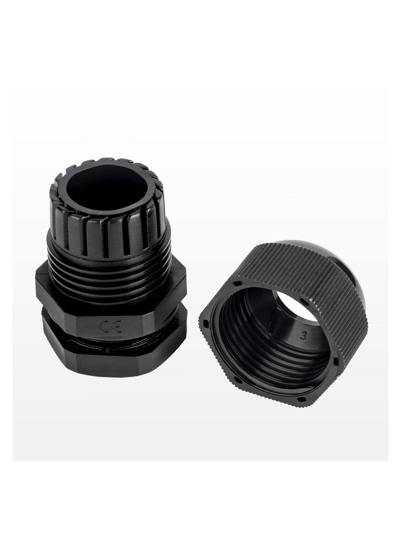 Y&D 12 Pack 1/2'' IP68 NPT Cable Gland Waterproof Connectors Adjustable 6-12mm/0.24-0.47inch Nylon Glands Joints with Gaskets (1/2", Pack) - Image 2