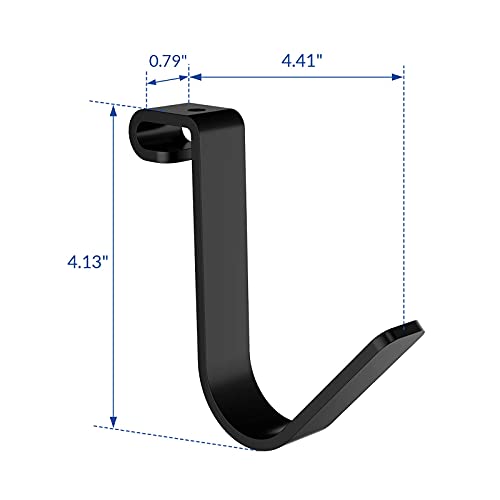 FLEXIMOUNTS 4 Pack Add On Storage Rail Hook Accessory for Ceiling Rack and Wall Shelving, Max Weight Capacity up to 50lbs, Black - Image 4
