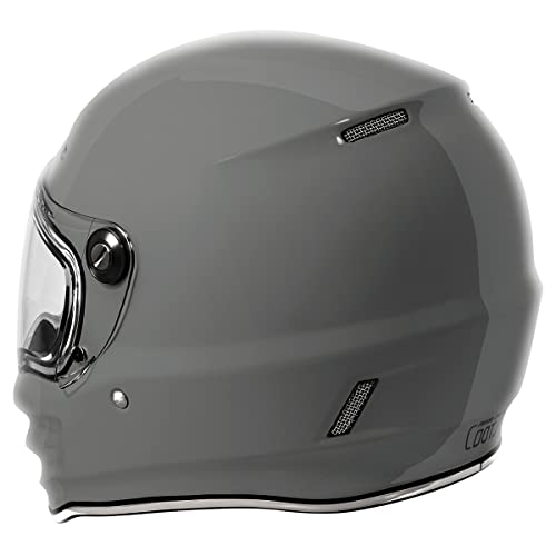 TORC T9 Full Face Retro Motorcycle Helmet DOT&ECE Approved, Gloss Grey, Small - Image 2