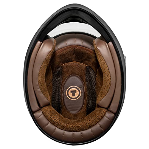 TORC T9 Full Face Retro Motorcycle Helmet DOT&ECE Approved, Gloss Grey, Small - Image 5