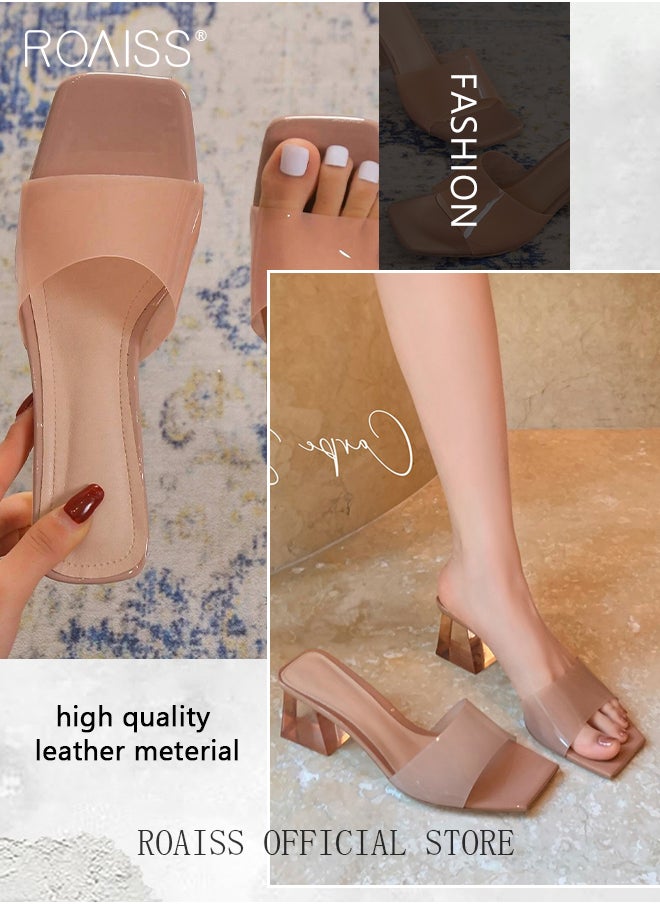 Crystal Chunky Block Heels for Women Square Toe One Strap Outer Wear Slippers Transparent Slingbacks Sandals - pzsku/Z58F924D71AA83F2BA460Z/45/_/1702027924/9a508486-626f-4dc4-8e90-cc70f6b3abce