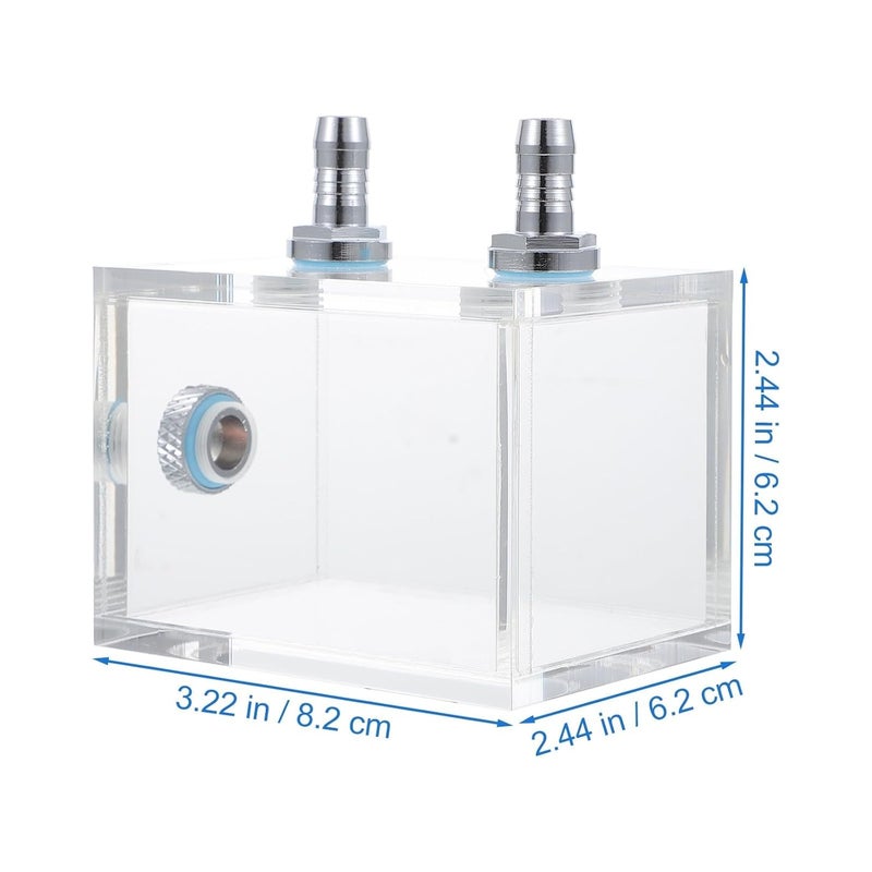 Transparent PC Liquid Cooler Reservoir Tank with Quick-Tightening Heads and Leak-Resistant Design Acrylic Water Cooling Tank for CPU Cooling Systems Professional DIY Water Block - Image 2