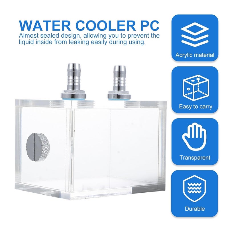 Transparent PC Liquid Cooler Reservoir Tank with Quick-Tightening Heads and Leak-Resistant Design Acrylic Water Cooling Tank for CPU Cooling Systems Professional DIY Water Block - Image 5
