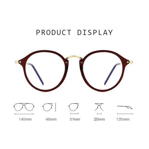Dervin Zero Power Computer Bluelight Blocking Glasses For Men and Women | Blue Cut Computer Glasses | Anti Glare, Lightweight & Blocks Harmful Rays | Full Rim Round | 100% UV Protected (Brown-Clear) - Image 5